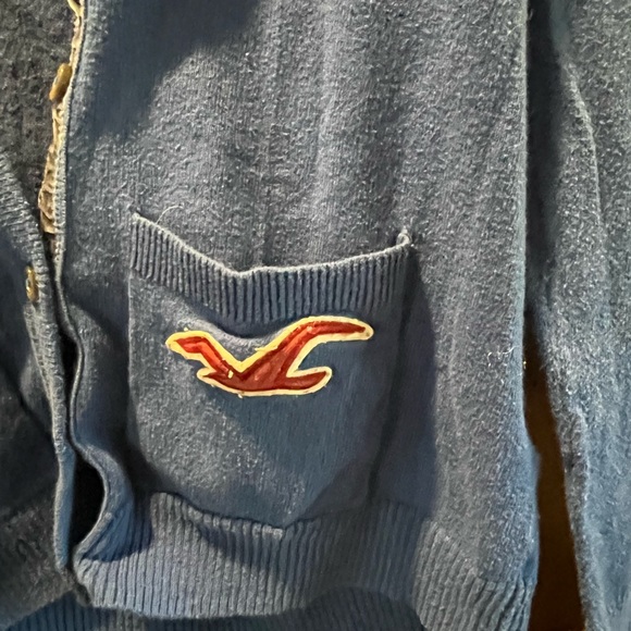 Hollister Blue Button Up Sweater Size Large - Picture 3 of 4